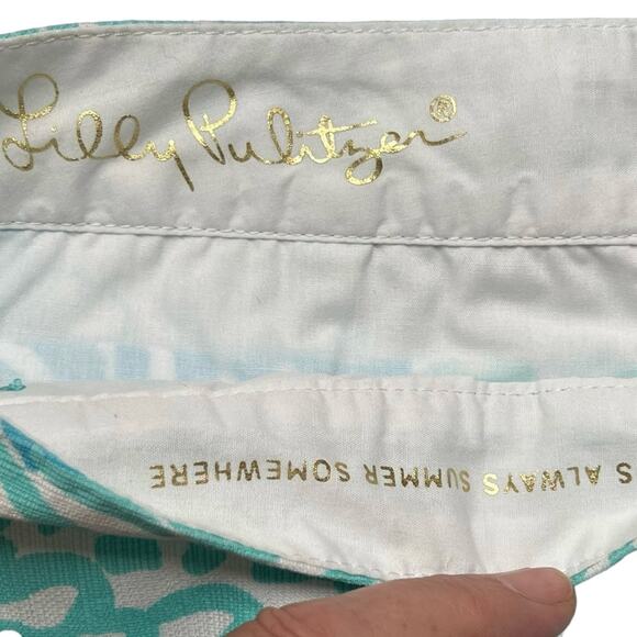 Lilly Pulitzer Buttercup Seaside Aqua Home Slice Shorts Size 4 - Picture 6 of 8